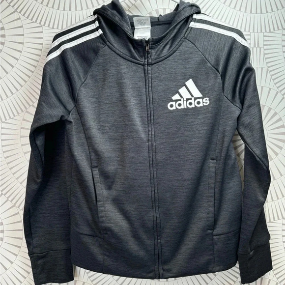 adidas Other - Adidas Girls Black Track Jacket Full Zipper Size 16 XL